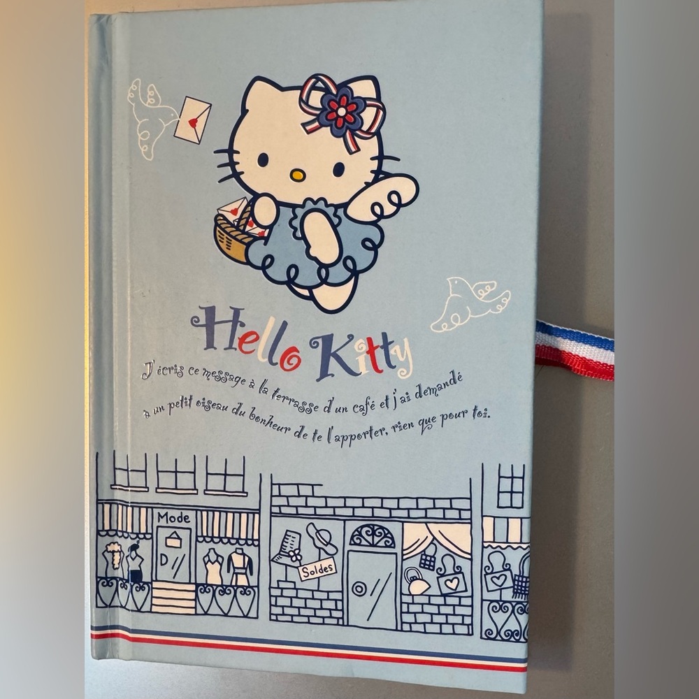 VINTAGE Hello Kitty Blue Journal with Red and White Accents
